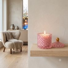 Load image into Gallery viewer, Blush Quartz Medium Geo 300ml Soy Candle