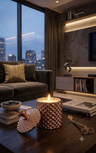 Load image into Gallery viewer, Liquid Rose Gold Medium Geo 300ml Soy Candle

