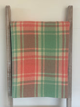 Load image into Gallery viewer, NZ wool blanket. Plaid blanket draped over a wooden ladder against a white wall
