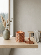 Load image into Gallery viewer, Liquid Rose Gold Medium Geo 300ml Soy Candle
