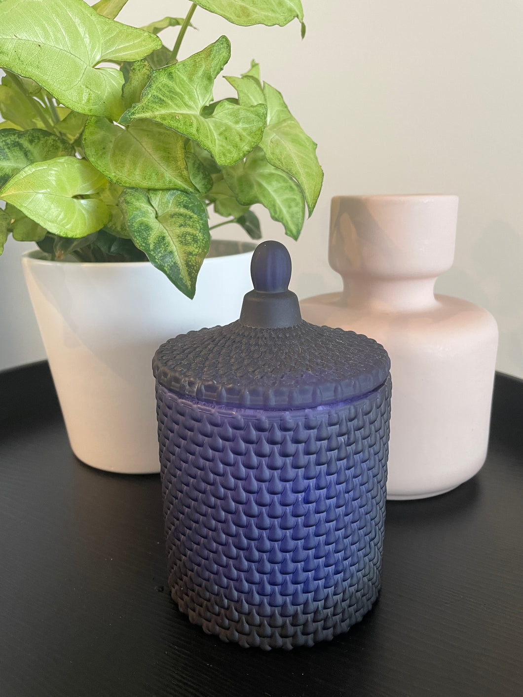 Raindrop Geo Frosted Navy 350ml Soy Candle