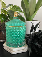 Load image into Gallery viewer, Royal Teal Medium Geo 300ml Soy Candle
